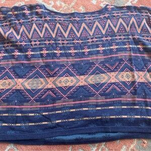 Peruvian Connection Blue and Pink Knit Top